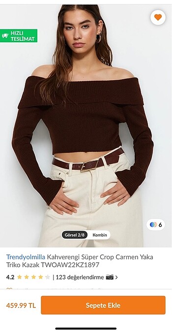 Carmen yaka crop triko