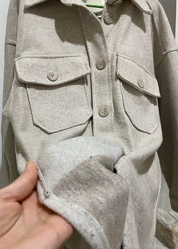 Bej Düğmeli Midi Kadın Ceket - Görsel 4