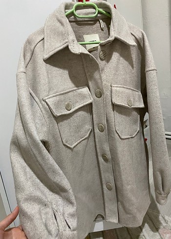 Bej Düğmeli Midi Kadın Ceket - Görsel 3