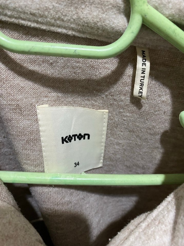 Bej Düğmeli Midi Kadın Ceket - Görsel 2