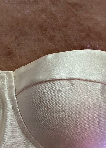 Beyaz Straplez Gotik Midi Elbise - Görsel 2