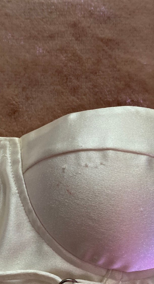 Beyaz Straplez Gotik Midi Elbise - Görsel 2