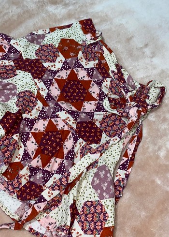 Bohem Çok Renkli Fırfırlı Midi Etek - Görsel 2