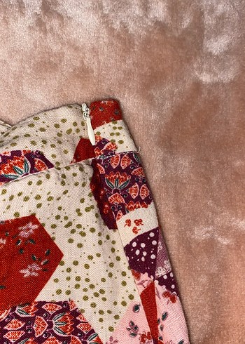 Bohem Çok Renkli Fırfırlı Midi Etek - Görsel 3