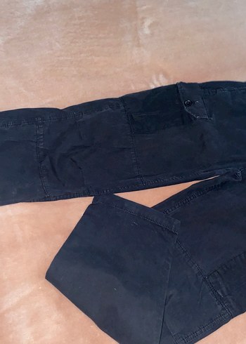 Siyah Loose Fit Denim Kadın Pantolon - Görsel 2