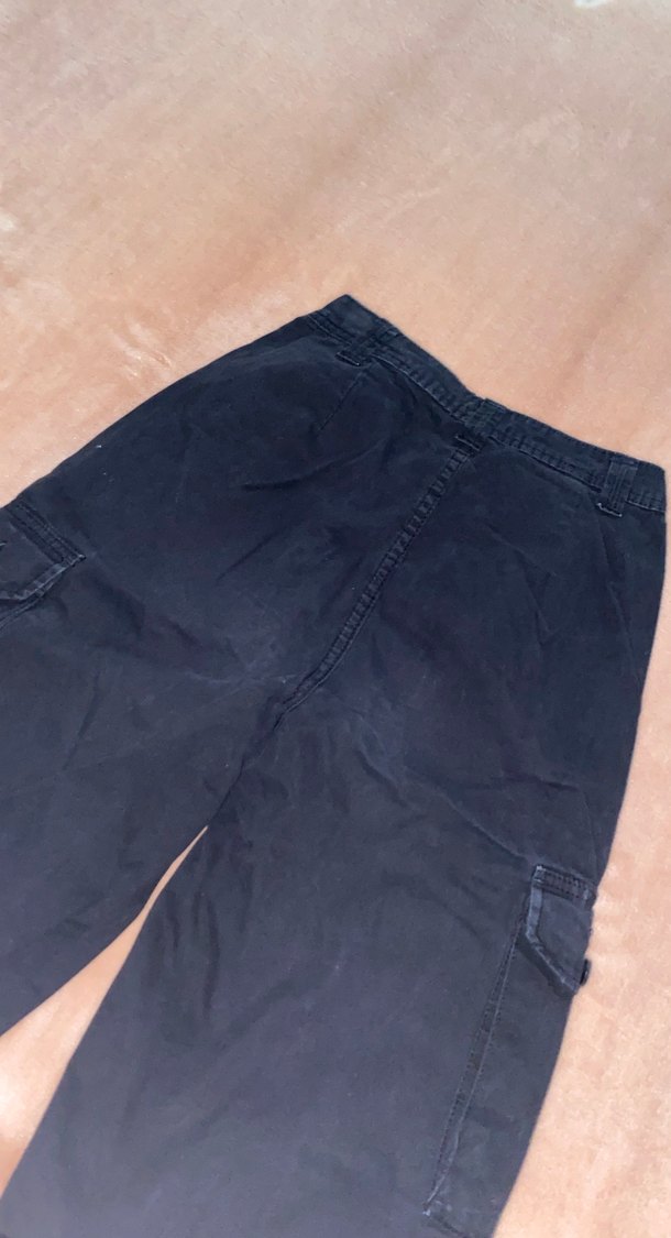 Siyah Loose Fit Denim Kadın Pantolon - Görsel 4