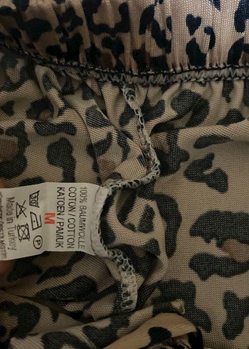 Kadın Leopar Desenli Bol Kesim Kumaş Pantolon - Görsel 3