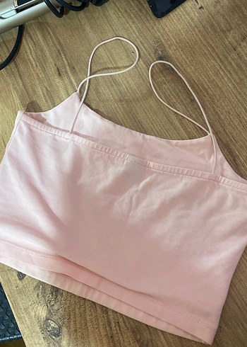 Pembe Askılı Kadın Crop Top - Görsel 2