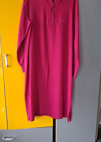 44 Beden Pembe Uzun Kollu Salaş Tunik