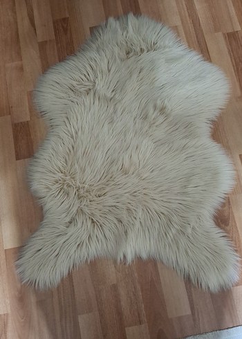 Bej Bohem Şekilli Yumuşak Halı eni 60 boyu 90 cm