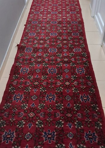 Beden Bordo Bağlama Desenli Geleneksel Halı yolluk