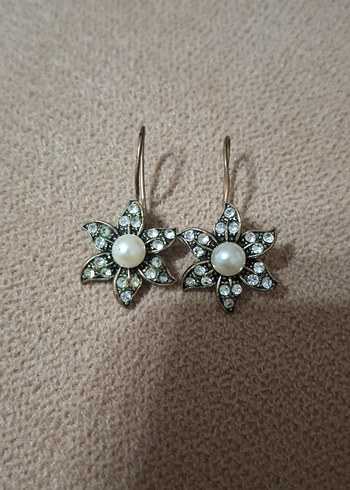 Vintage Boncuklu Mini Çiçek Küpeler
