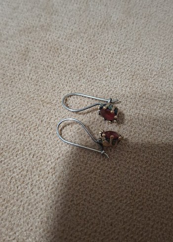 Diğer Bordo Vintage Düğmeli Midi Küpe