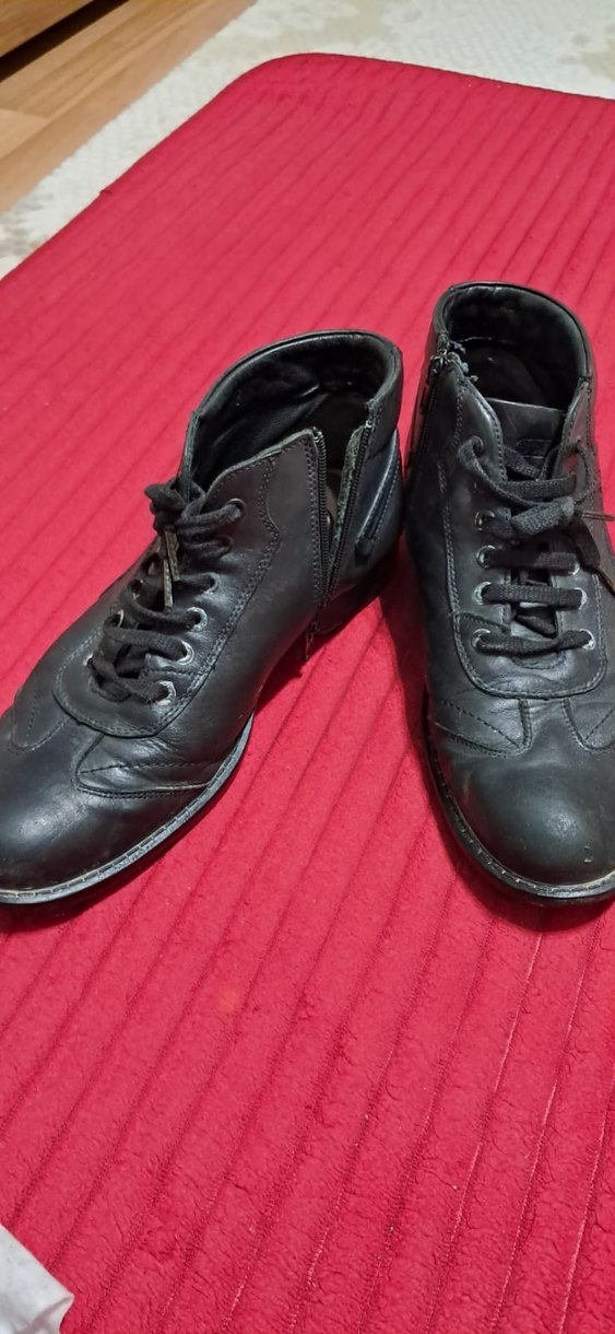 Siyah Deri scooter  marka Erkek Bot - Görsel 2