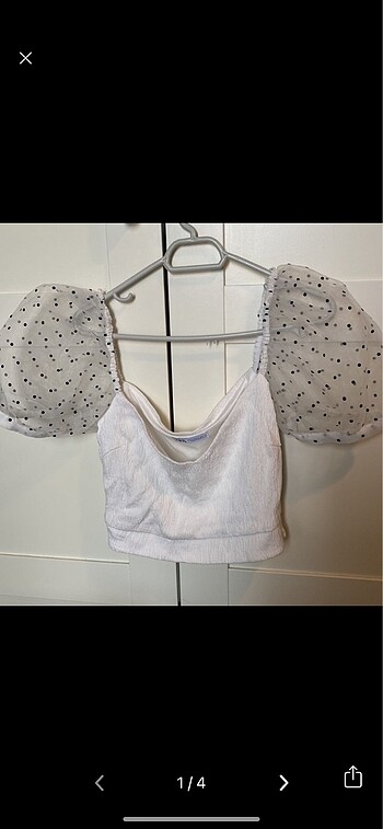 Zara Balon Kol crop bluz