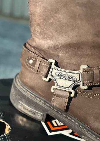 Tokalı Kahverengi Deri Biker Botlar - Görsel 4