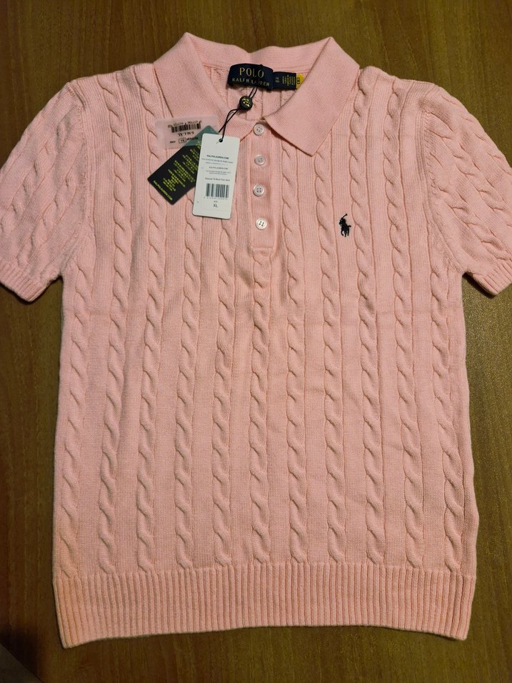Polo Ralph Lauren Pembe Örgü Polo Triko (XL) — görsel 3/6
