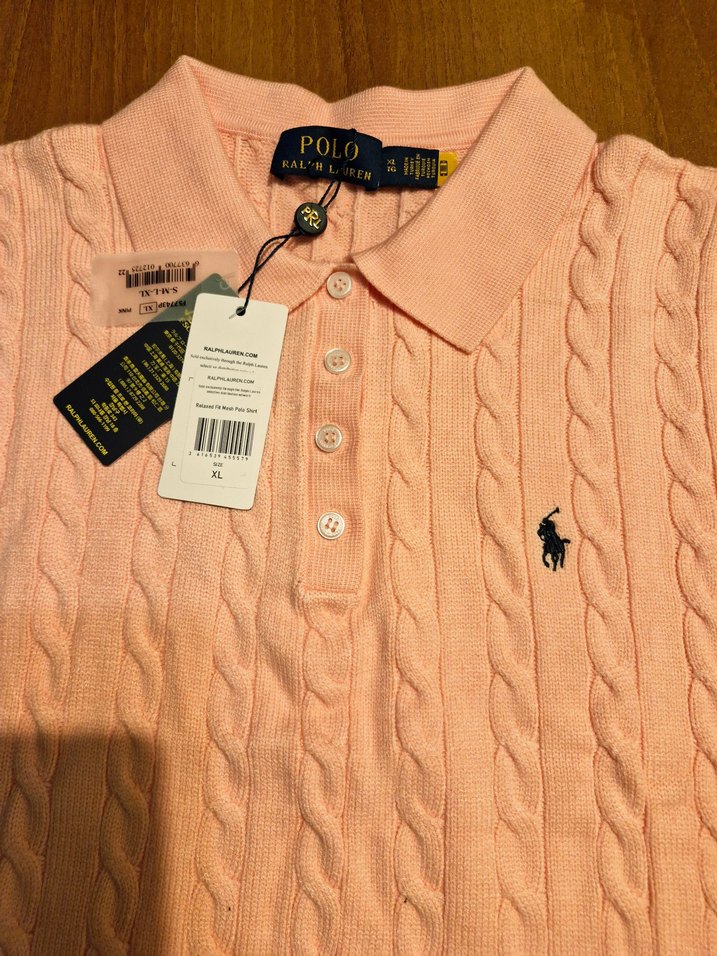 Polo Ralph Lauren Pembe Örgü Polo Triko (XL) — görsel 4/6