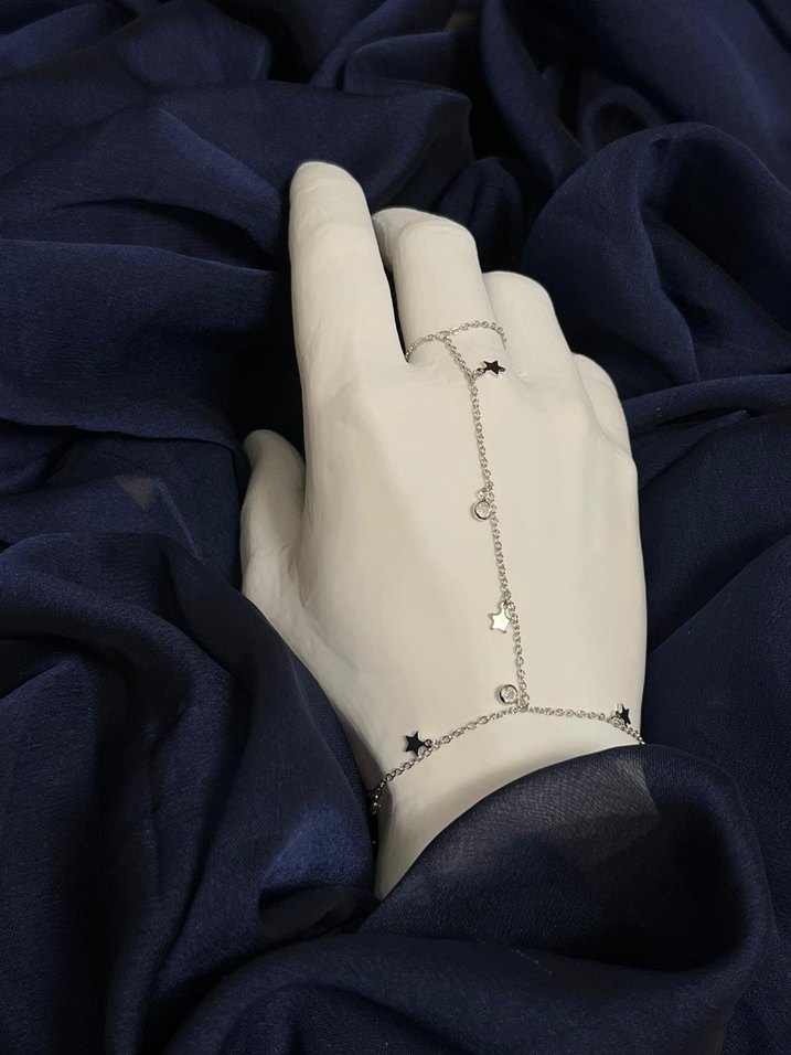 Çelik Gümüş Yıldız Figürlü Şahmeran - Görsel 2