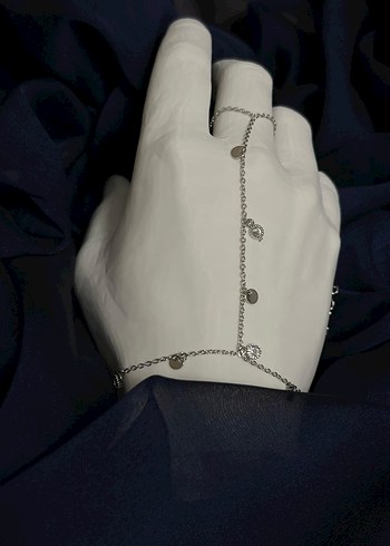 Çelik Gümüş Renk Zarif Taş Detaylı Şahmeran - Görsel 2