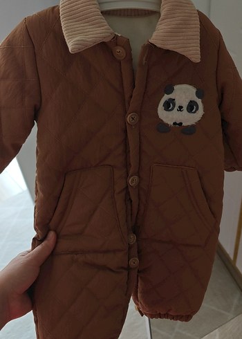 Düğmeli Kahverengi Erkek Çocuk Kaban - Görsel 4