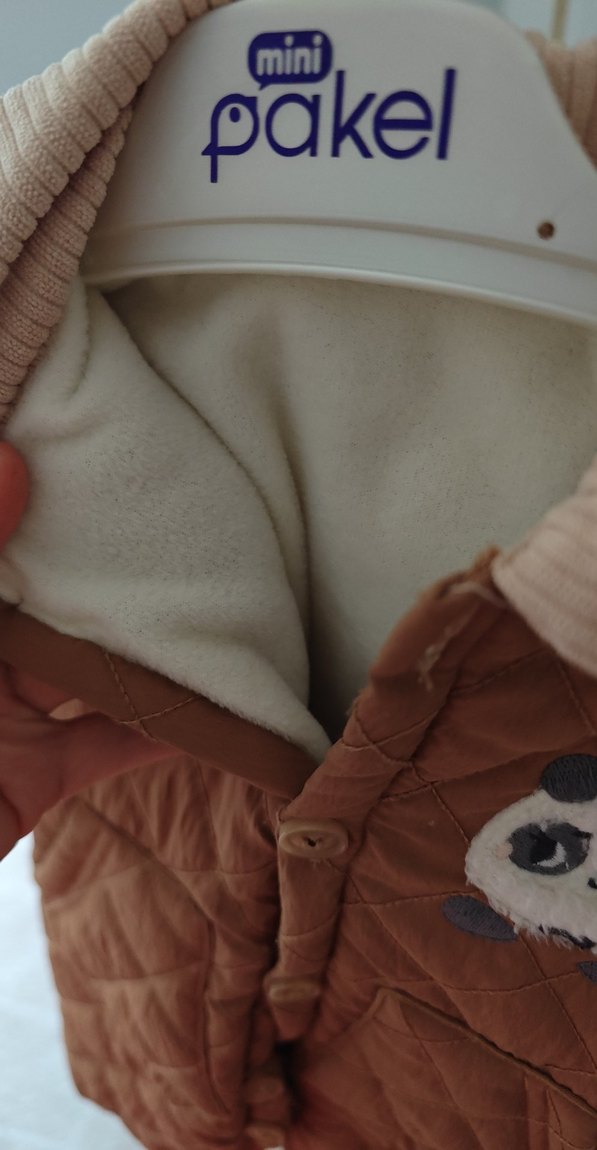 Düğmeli Kahverengi Erkek Çocuk Kaban - Görsel 2