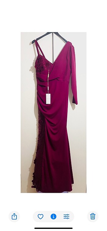 xl Beden bordo Renk Abiye elbise