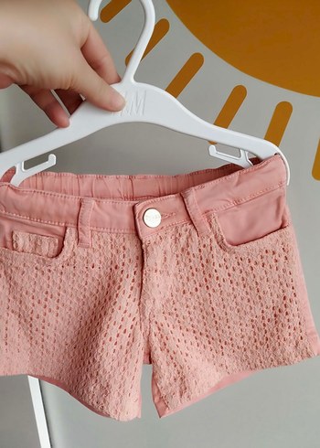 TYESS Dantel Detaylı Pembe Mini kız çocuğu Şortu