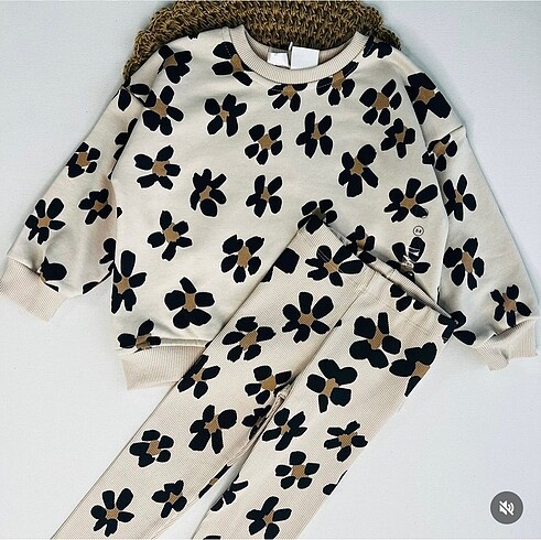 24-36 Ay Beden camel Renk Çiçekli zara takım