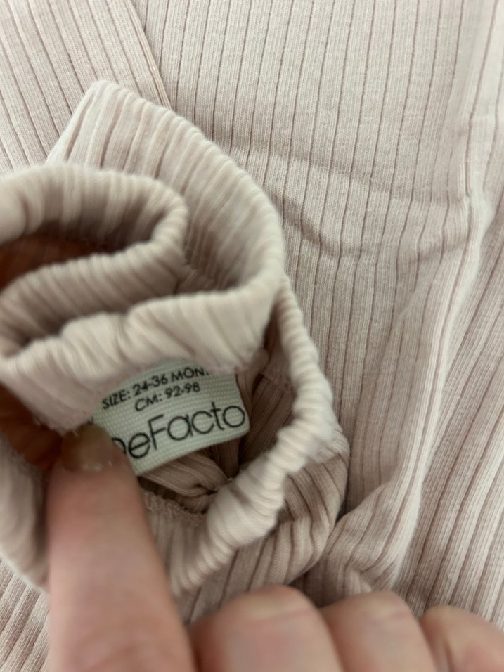 Bej Triko Bebek Kız Takımı Uzun Kollu - Görsel 3