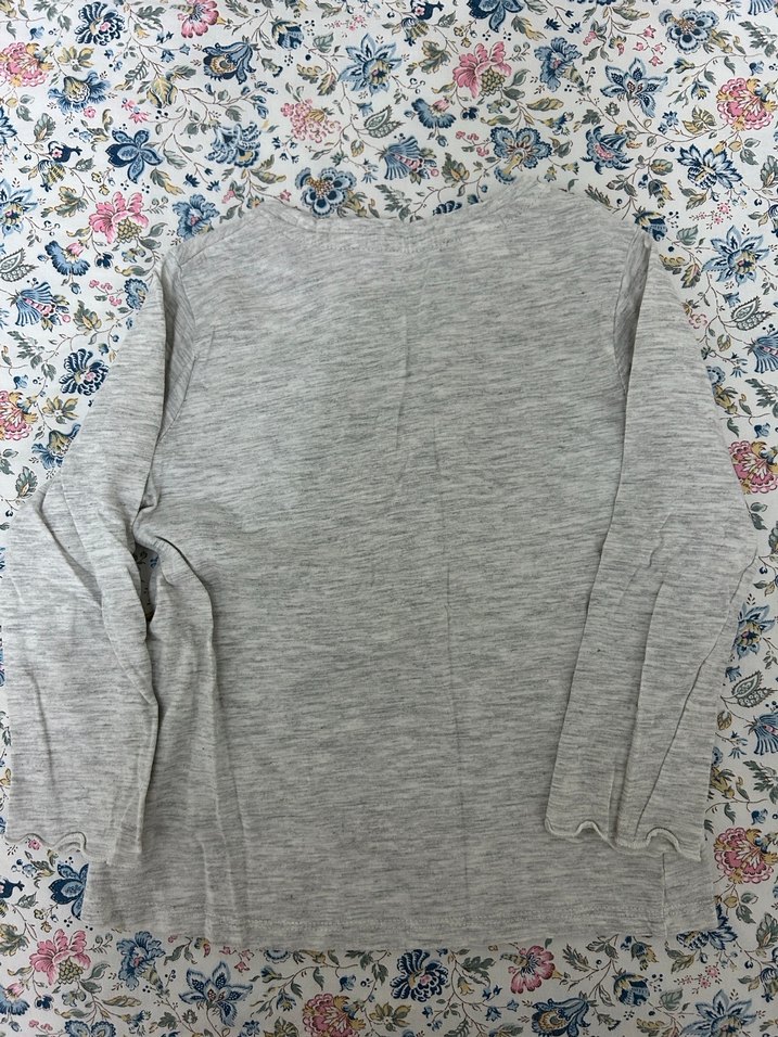 Kız Çocuk Gri Nakışlı Uzun Kollu Sweatshirt - Görsel 4