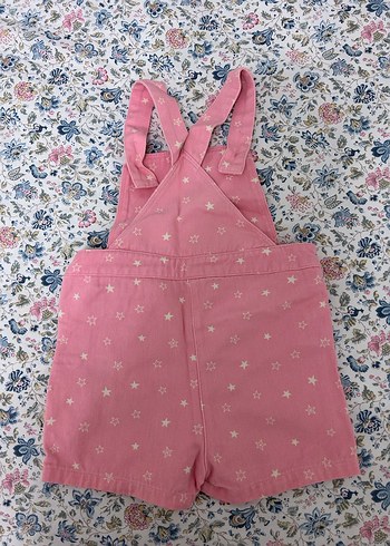 Kız Çocuk Pembe Yıldızlı Salopet - Görsel 4