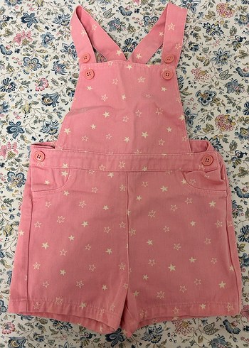 Kız Çocuk Pembe Yıldızlı Salopet - Görsel 2