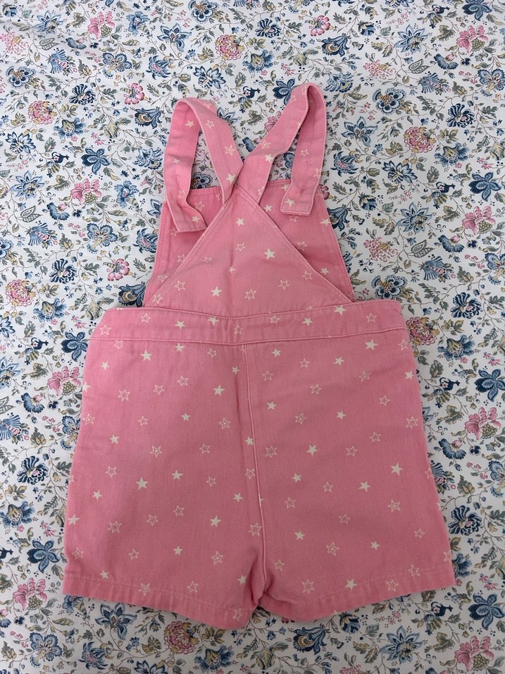 Kız Çocuk Pembe Yıldızlı Salopet - Görsel 4