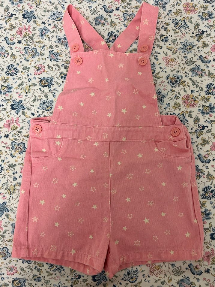 Kız Çocuk Pembe Yıldızlı Salopet - Görsel 2