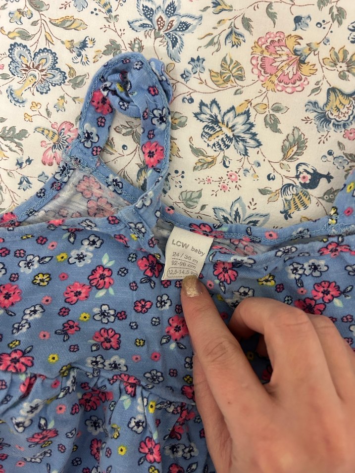 Çiçek Desenli Fırfırlı Kız Elbisesi - Görsel 2