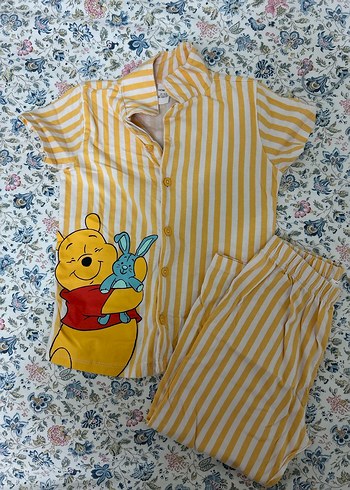 Sarı Çizgili Pijama Takımı - Görsel 2
