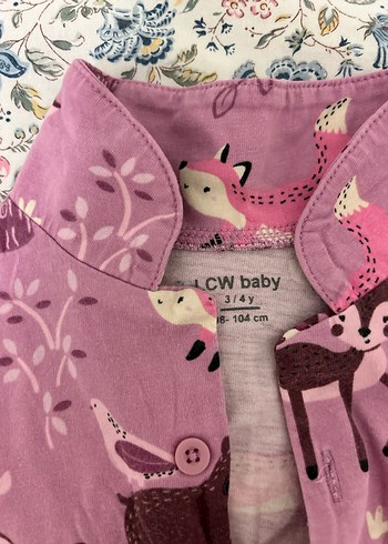Kız Çocuk Lila Desenli Dantelli Pijama Takımı - Görsel 3