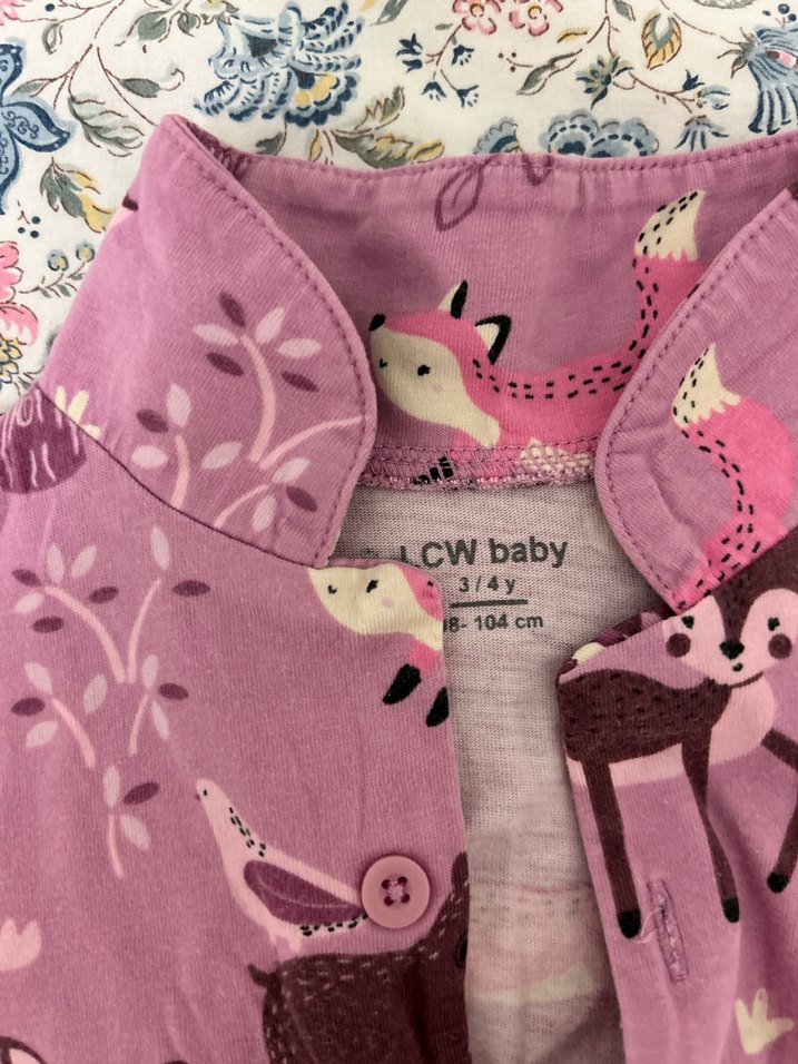 Kız Çocuk Lila Desenli Dantelli Pijama Takımı - Görsel 3
