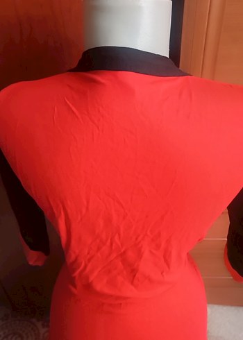 Kırmızı Uzun Kadın Sabahlık - Görsel 4