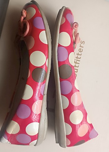 Puantiyeli Pembe Kız Babet Ayakkabı - Görsel 3