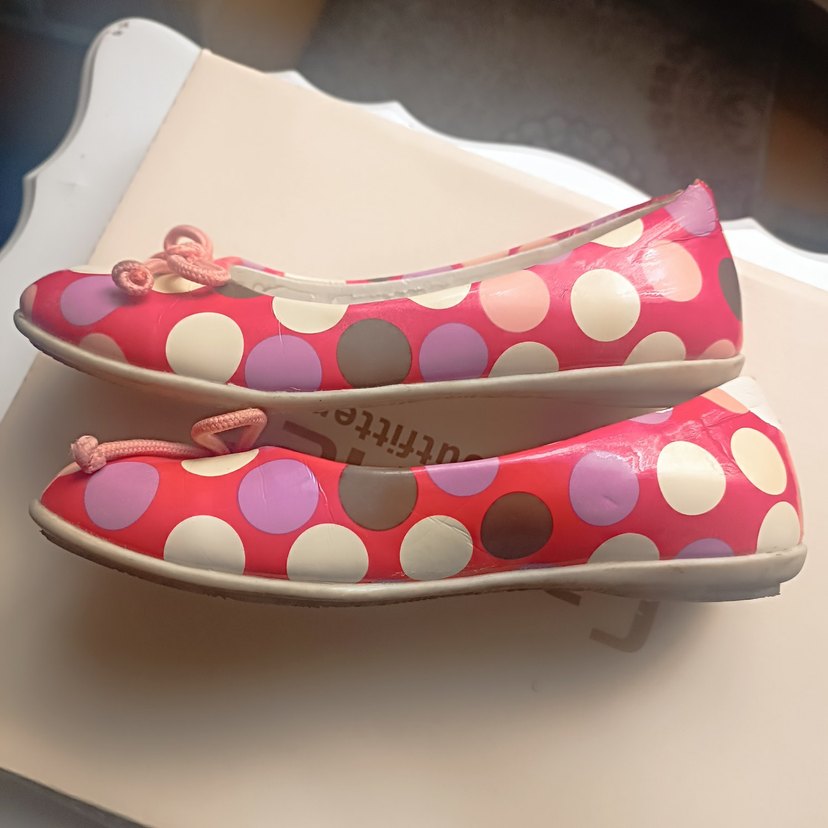 Puantiyeli Pembe Kız Babet Ayakkabı - Görsel 2