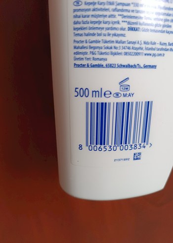 Beden Renk Head & Shoulders Mentollü Ferahlık Şampuan 500 ml