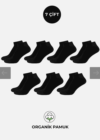 Misirli Siyah Erkek Midi Çorap 7'li - Görsel 4