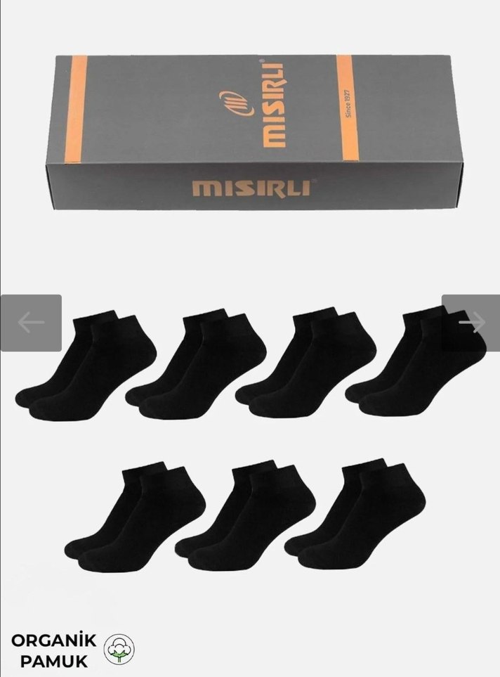 Misirli Siyah Erkek Midi Çorap 7'li - Görsel 5