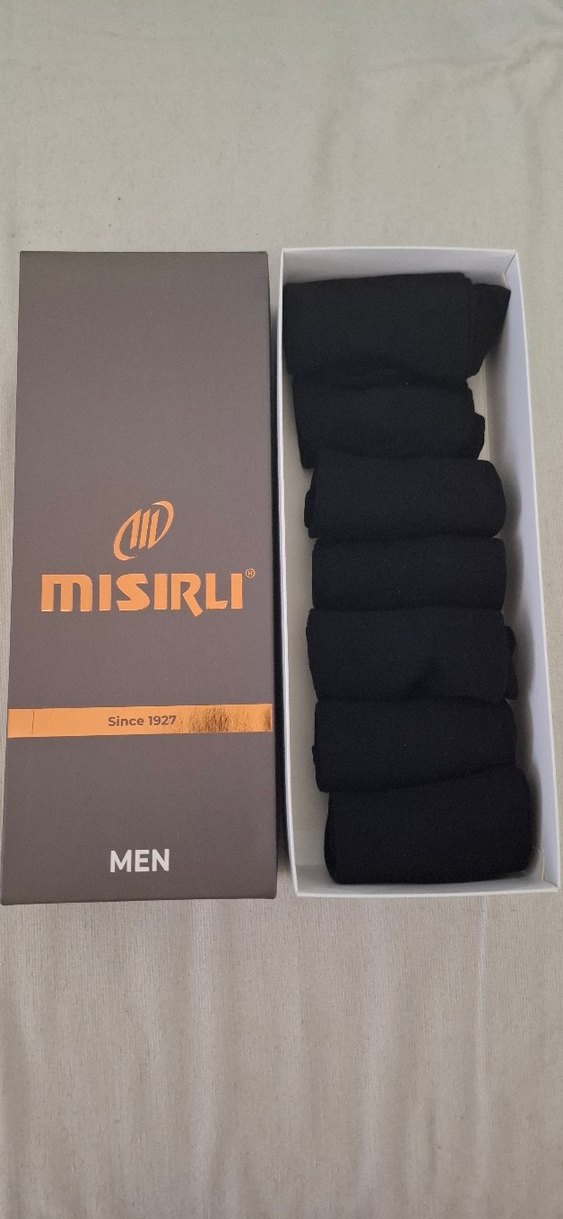 Misirli Siyah Erkek Midi Çorap 7'li - Görsel 2