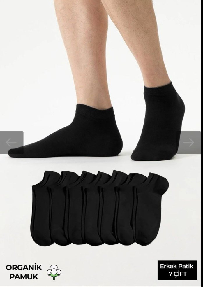 Misirli Siyah Erkek Midi Çorap 7'li - Görsel 3