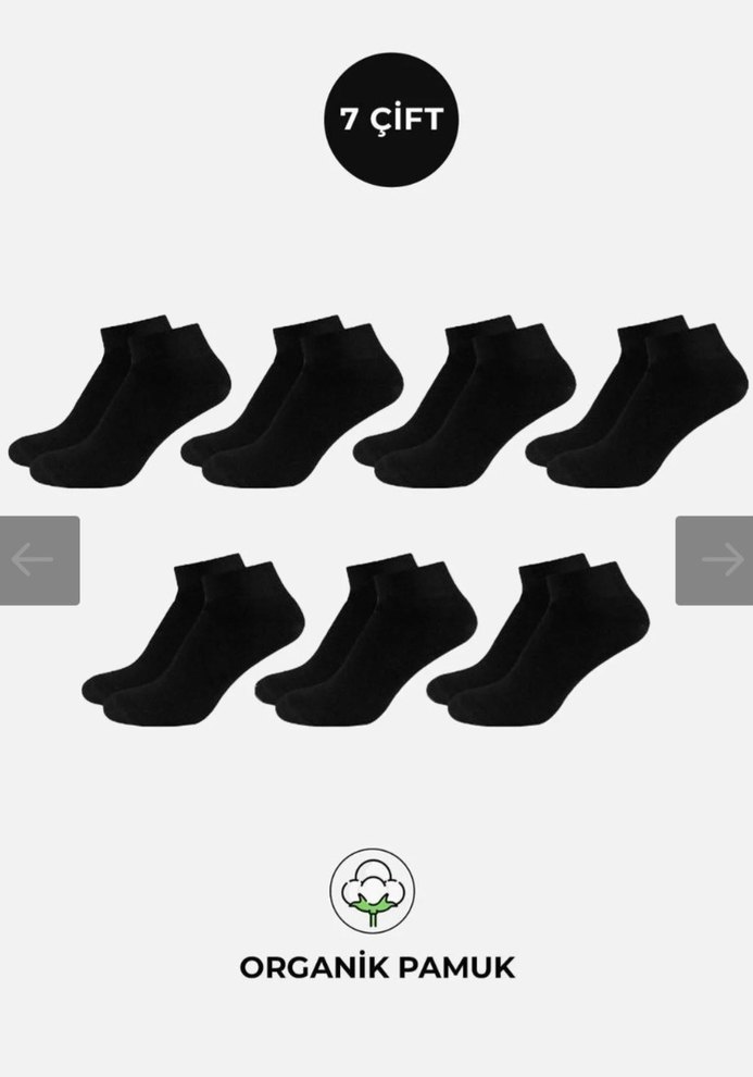 Misirli Siyah Erkek Midi Çorap 7'li - Görsel 4