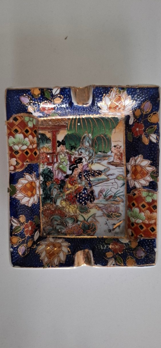 3 lü el boyaması japon kız figürlü dekoratif takım - Görsel 3