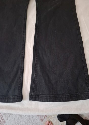40 Beden Siyah Kadın ispanyol paça kot jeans Pantolon